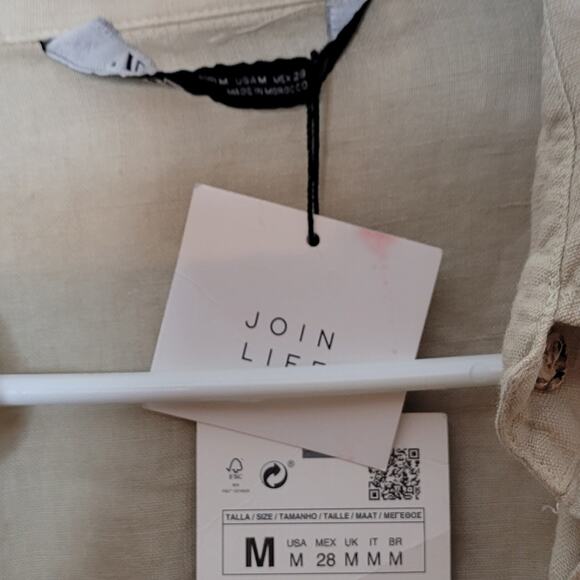 Zara Stone Oversized Linen Shirt size medium Blogger Favorite - Picture 6 of 10